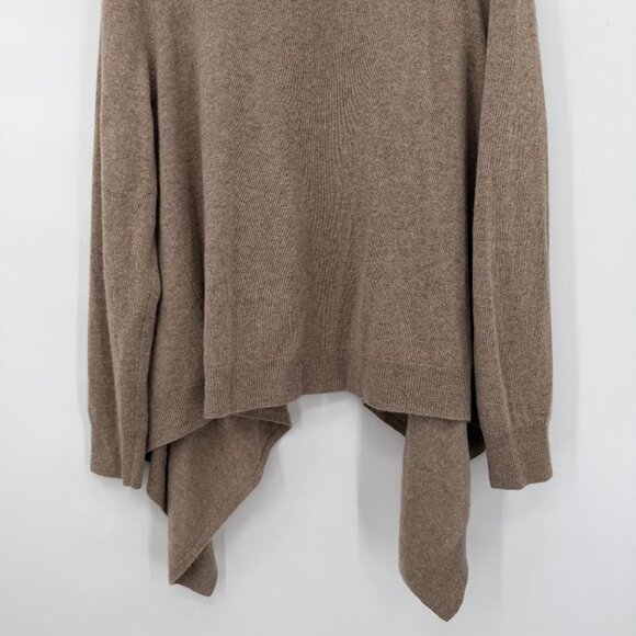 Garnet Hill 100% Cashmere Pullover V-Neck Drape Hem Winter Sweater Size L - Picture 6 of 9